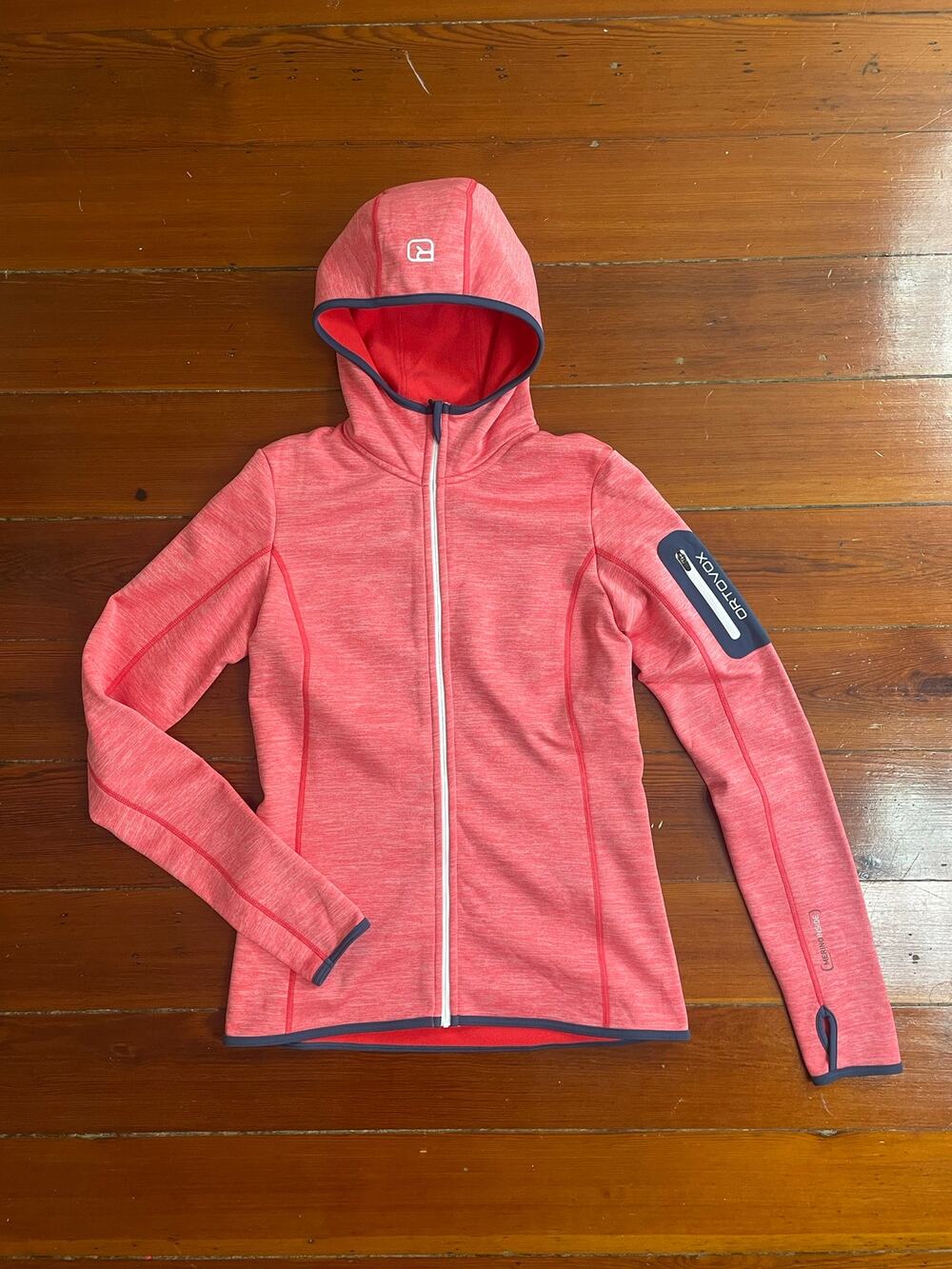 Ortovox Women's Merino Fleece Hoody Full Zip Jacket Medium Pink Hiking